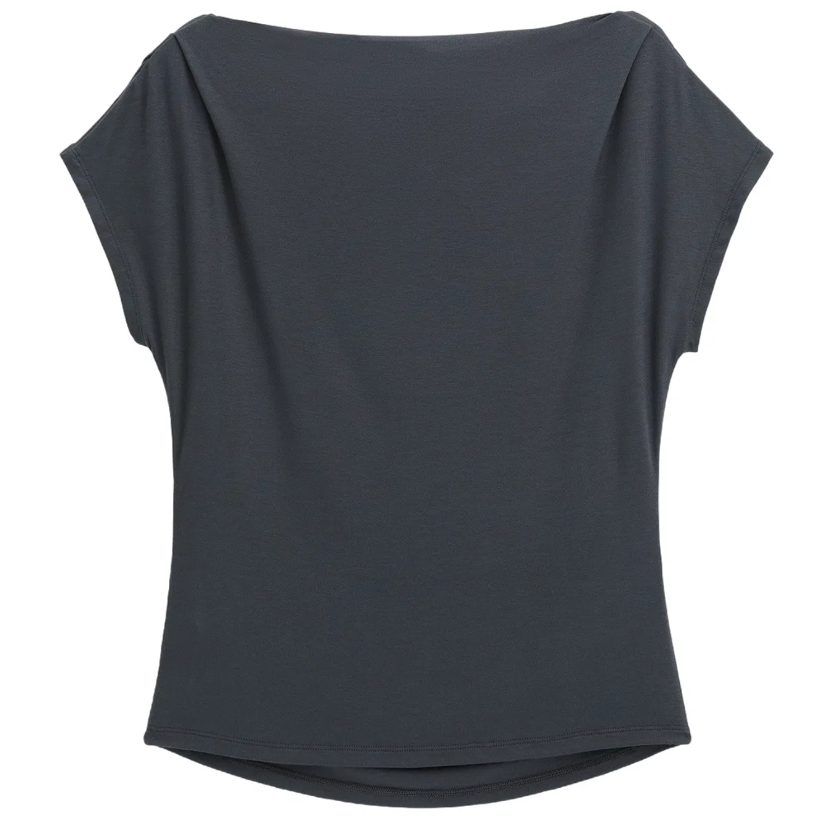 Футболка женская с драпированным воротником GAP, Light Gray — фото 4