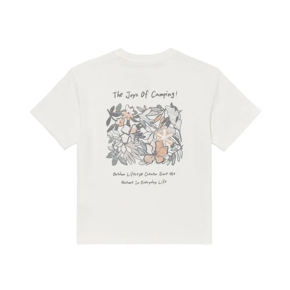 Детская футболка с коротким рукавом Sorona Tropical цвета слоновой кости от Snowpeak Apparel Kids — фото 3