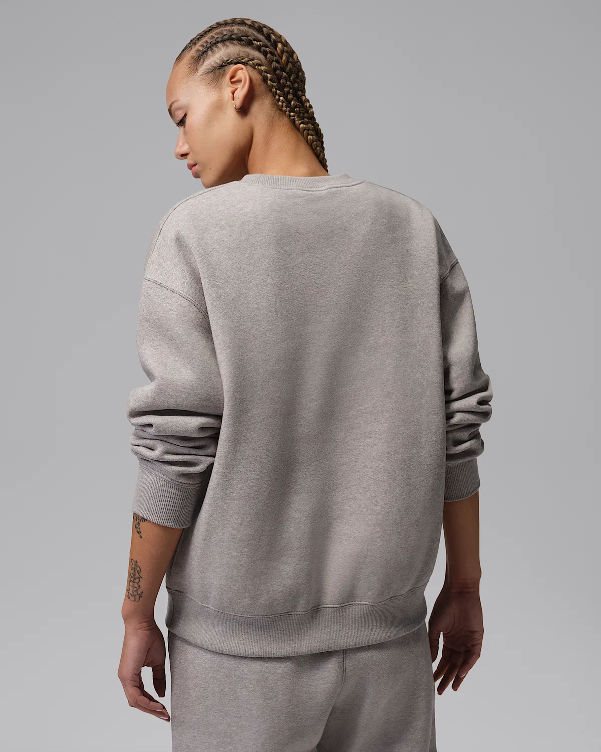 Женская фуфайка с круглым вырезом Jordan Brooklyn Fleece, Enigma Stone/White — фото 2