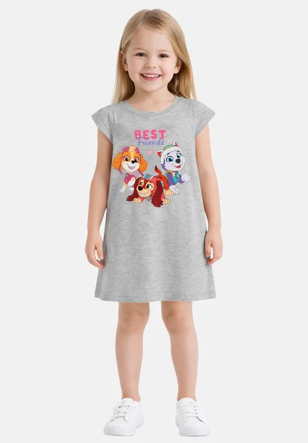 Трикотажное платье kleidchen mit kurzen ärmeln paw patrol kleid skye, everest zuma best friends kleidchen mit kurzen ärmeln Paw Patrol, Grau