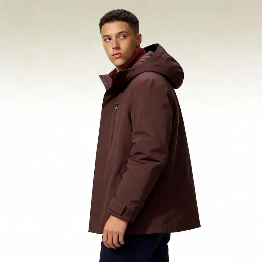 Пуховая парка Uniqlo Unisex, бордовый — фото 3