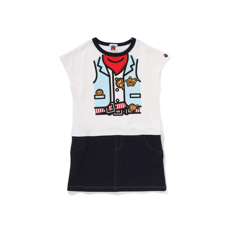 Платье детское с принтом A Bathing Ape белое