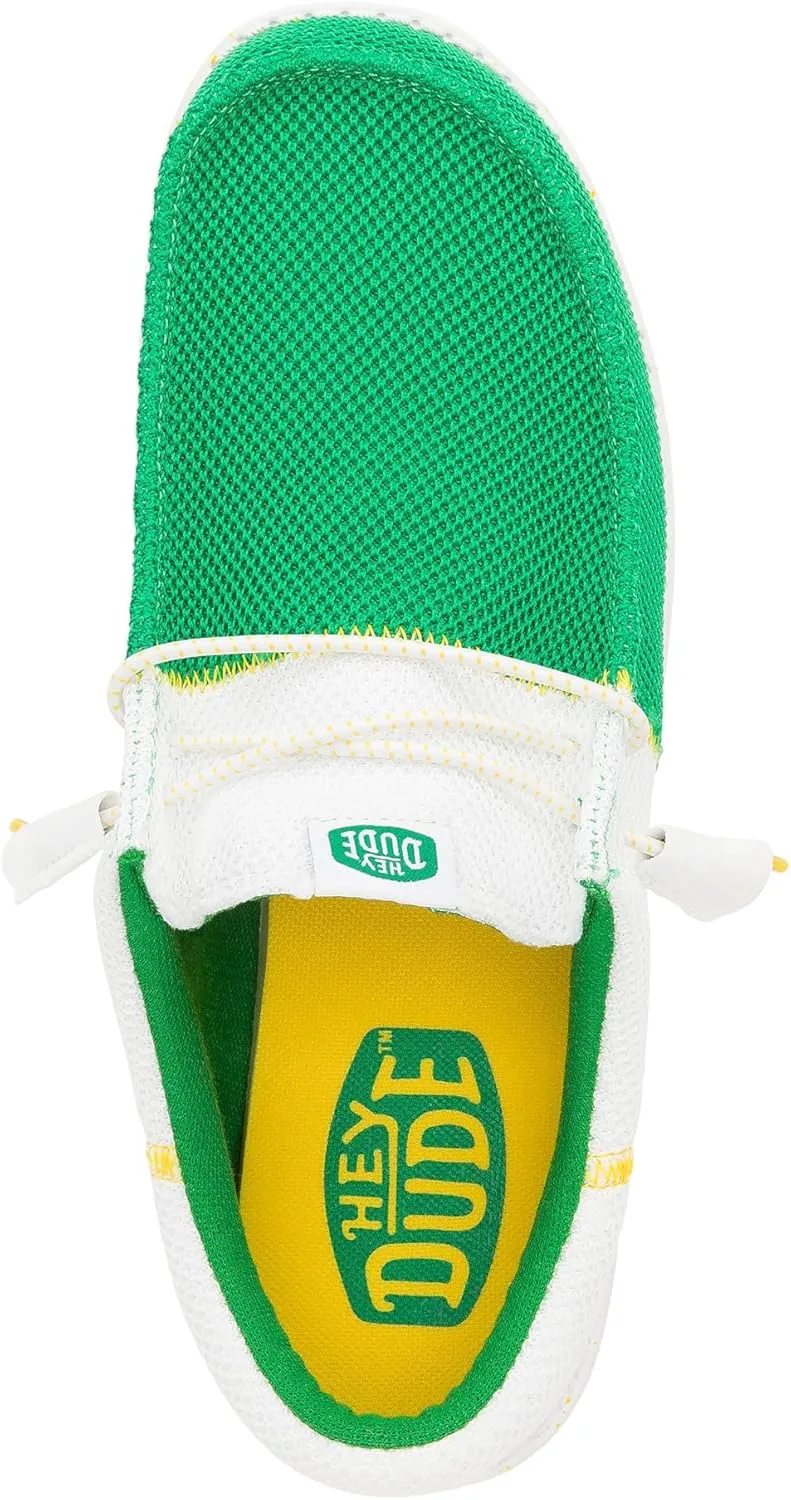 HEYDUDE Mens Wally Tri Varsity Mesh, белый/зеленый — фото 4