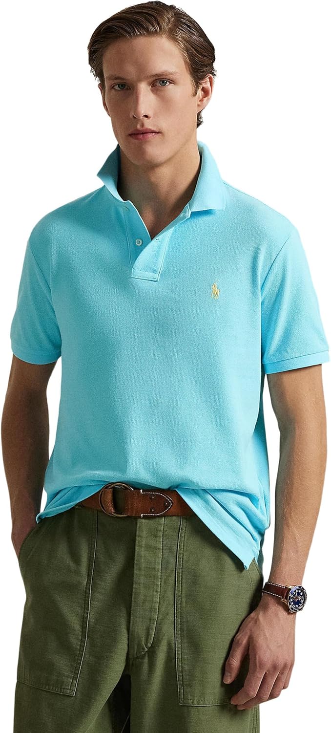 

POLO RALPH LAUREN Мужская классическая поло с сеткой, Aqua Blue, Синий, POLO RALPH LAUREN Мужская классическая поло с сеткой, Aqua Blue