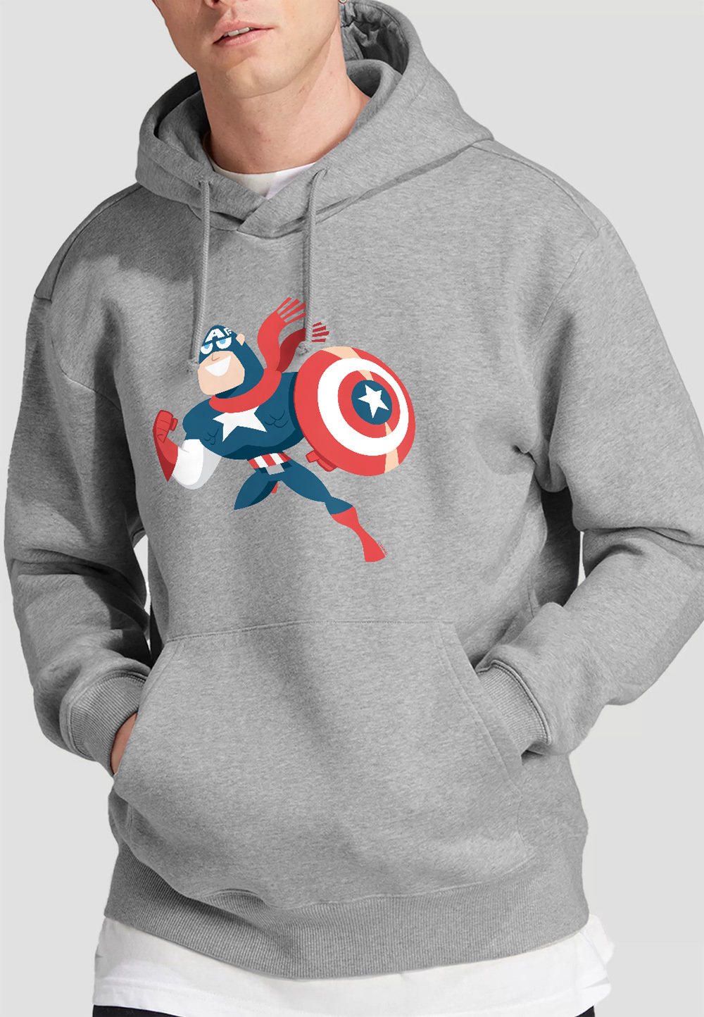 

Толстовка с капюшоном CAPTAIN AMERICA HOLIDAY OUTFIT- PRINT Marvel, серый