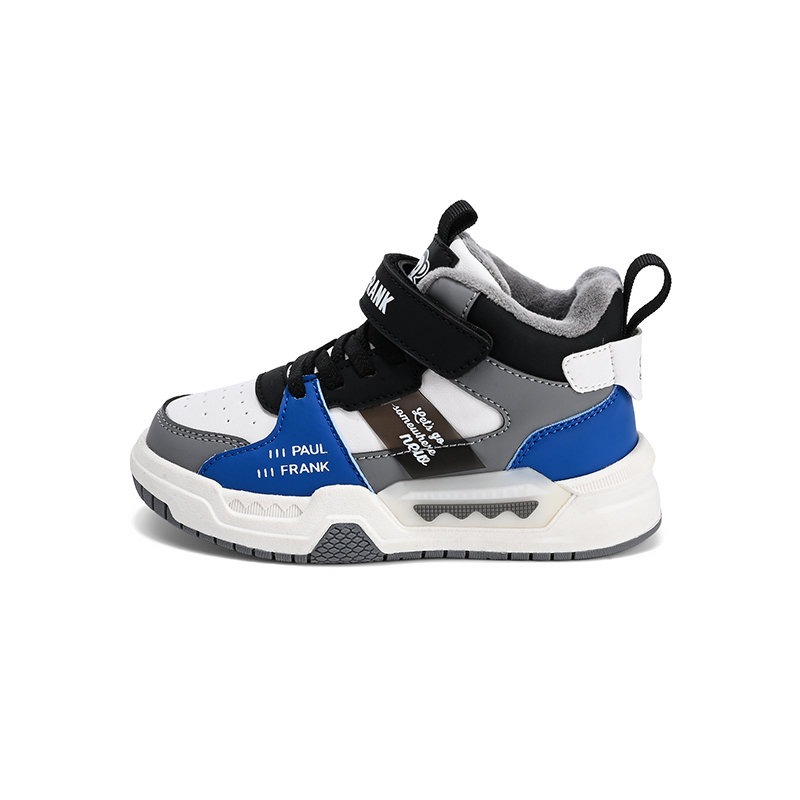 

Нескользящие теплые противоударные высокие детские кроссовки для повседневной жизни PAUL FRANK, серый/синий