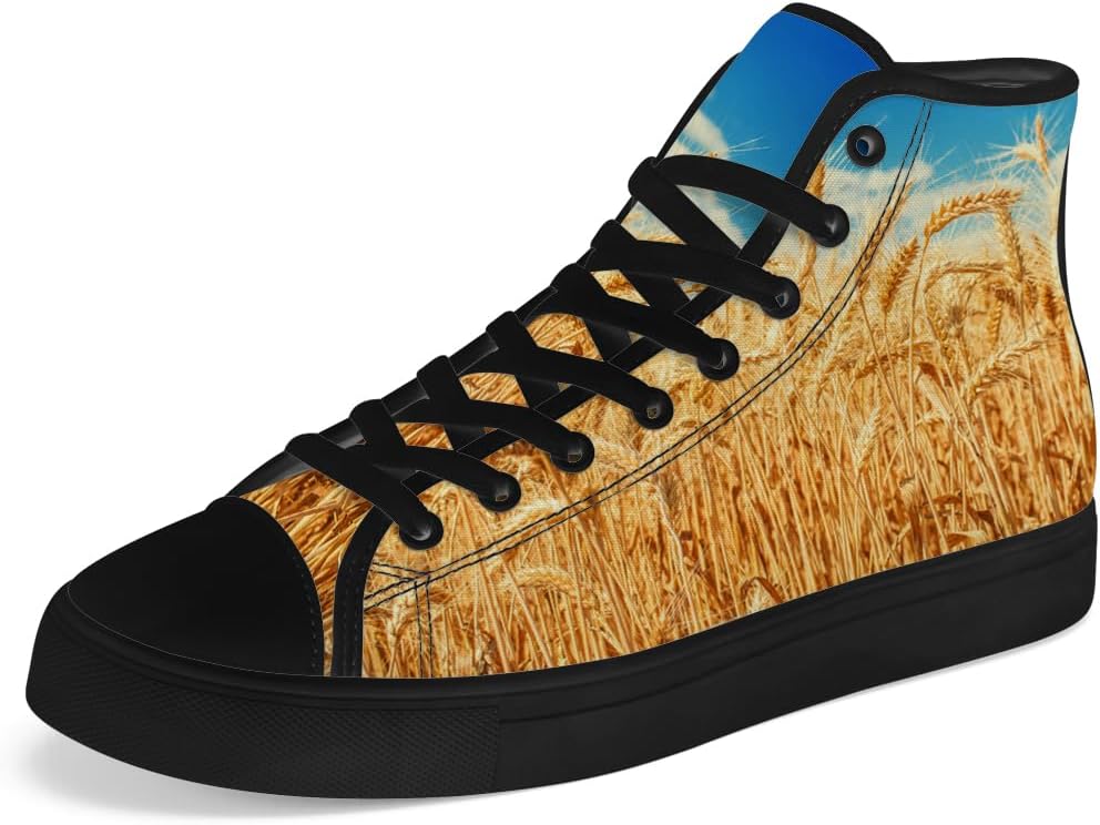 

Кеды на высокой подошве Chebing из холщовой ткани для мужчин и женщин, высокие кроссовки, шнуровка, повседневная обувь, подарок для папы и мамы, синий/желтый