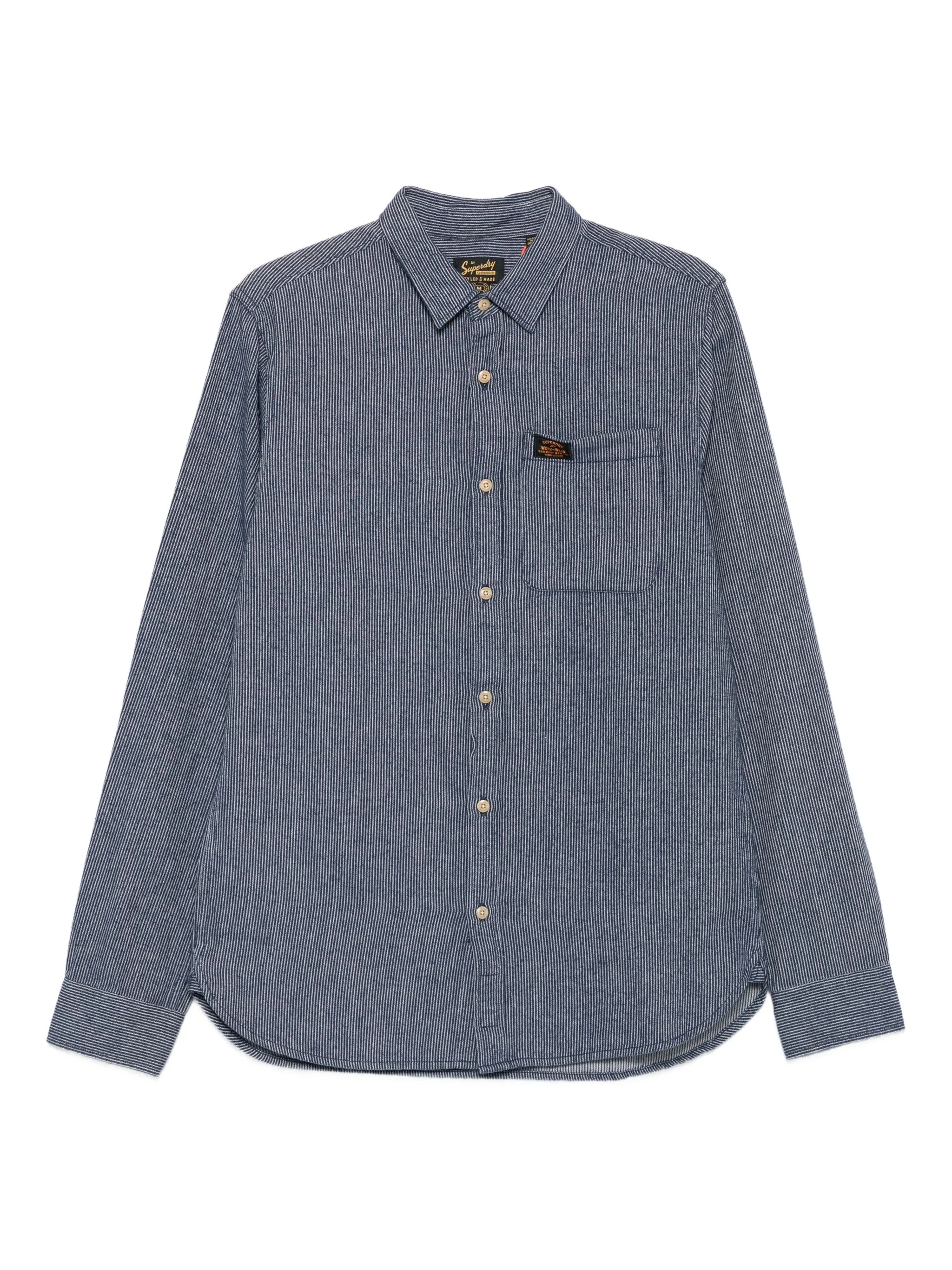 

Полосатая рубашка с нагрудным карманом Superdry, синий