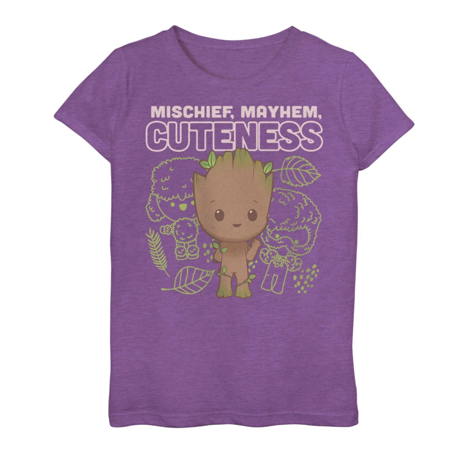 

Футболка с рисунком «Marvel I am Groot» для девочек 7–16 лет «Mischief, Mayhem, Cuteness» Marvel