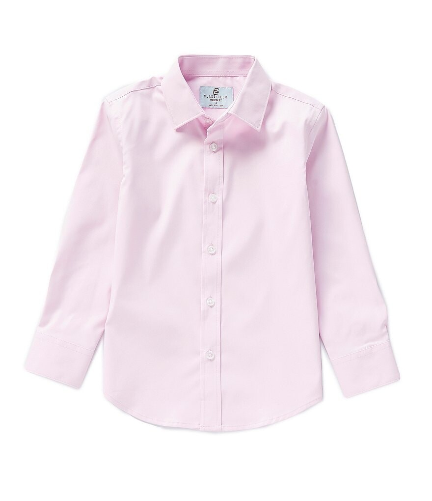 

Однотонная синтетическая классическая рубашка с длинными рукавами для маленьких мальчиков Class Club 2T-7, фиолетовый