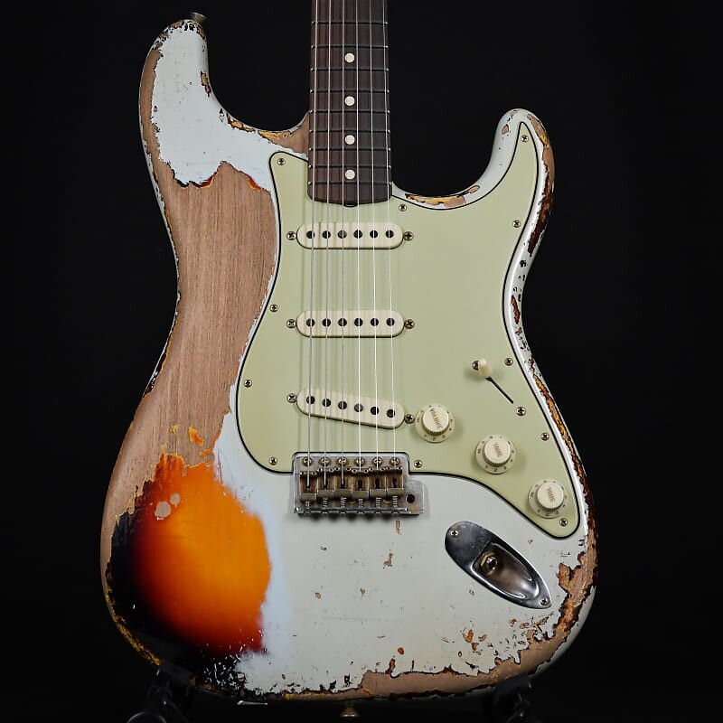 

Электрогитара Fender Custom Shop Masterbuilt Kyle McMillin 60/63 Stratocaster Brazilian Rosewood Super Heavy Relic Aged Sonic Blue over 3 Color Sunburst 2023