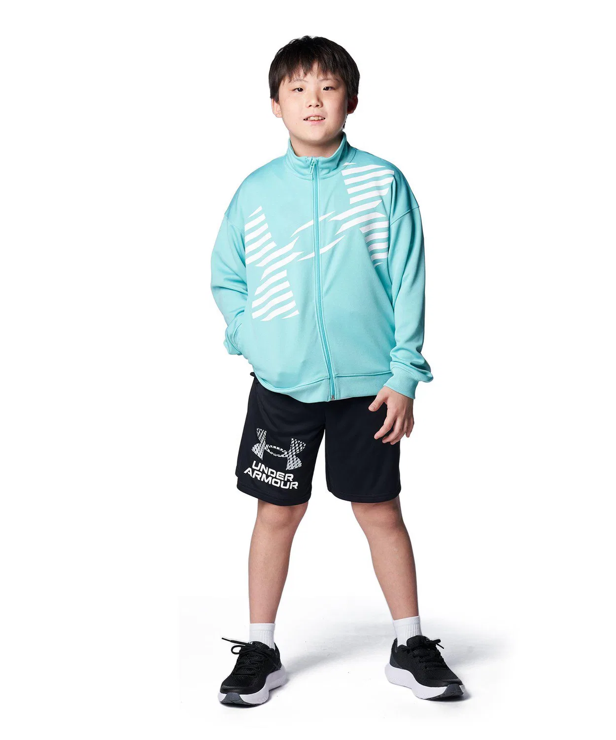 Куртка для тренировок UA Track Jacket для детей, полиэстер, синяя — фото 3
