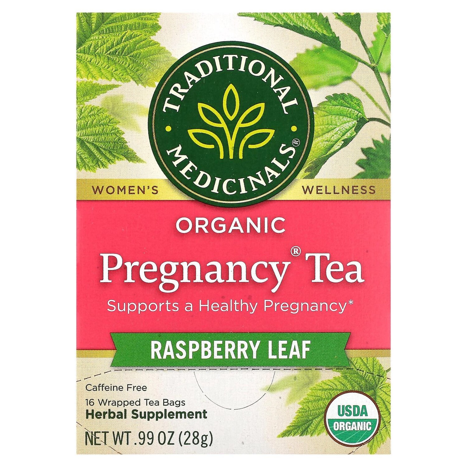 

Traditional Medicinals Women's Tea Organic Pregnancy Tea Caffeine Free 16 Wrapped Tea Bags .99 oz (28 g)