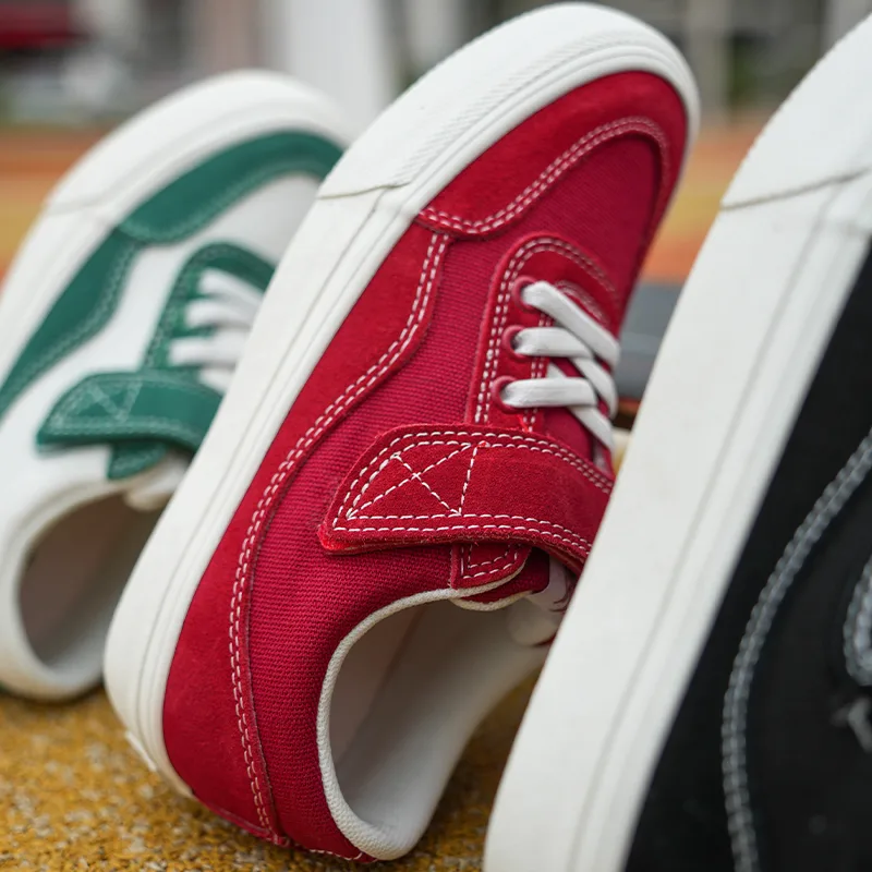 GOLUCK Детские скейтерские кроссовки low top из коровьей замши, устойчивые к истиранию, легкие, с амортизацией, цвет radiant red — фото 4