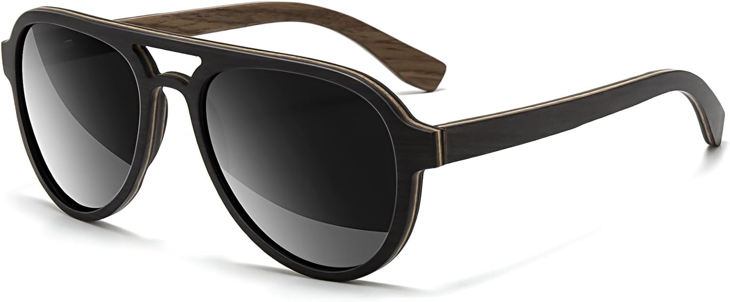 

Солнцезащитные очки SUNGAIT из дуба и клена в классическом стиле «авиатор» для женщин, поляризованные линзы UV400, в комплекте с жестким подарочным футляром, Oak Maple Frame/Grey Lens