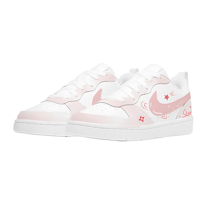 Nike Детские скейтборд-кроссовки low top, slip resistant, pink star cloud, unisex, leather — фото 4
