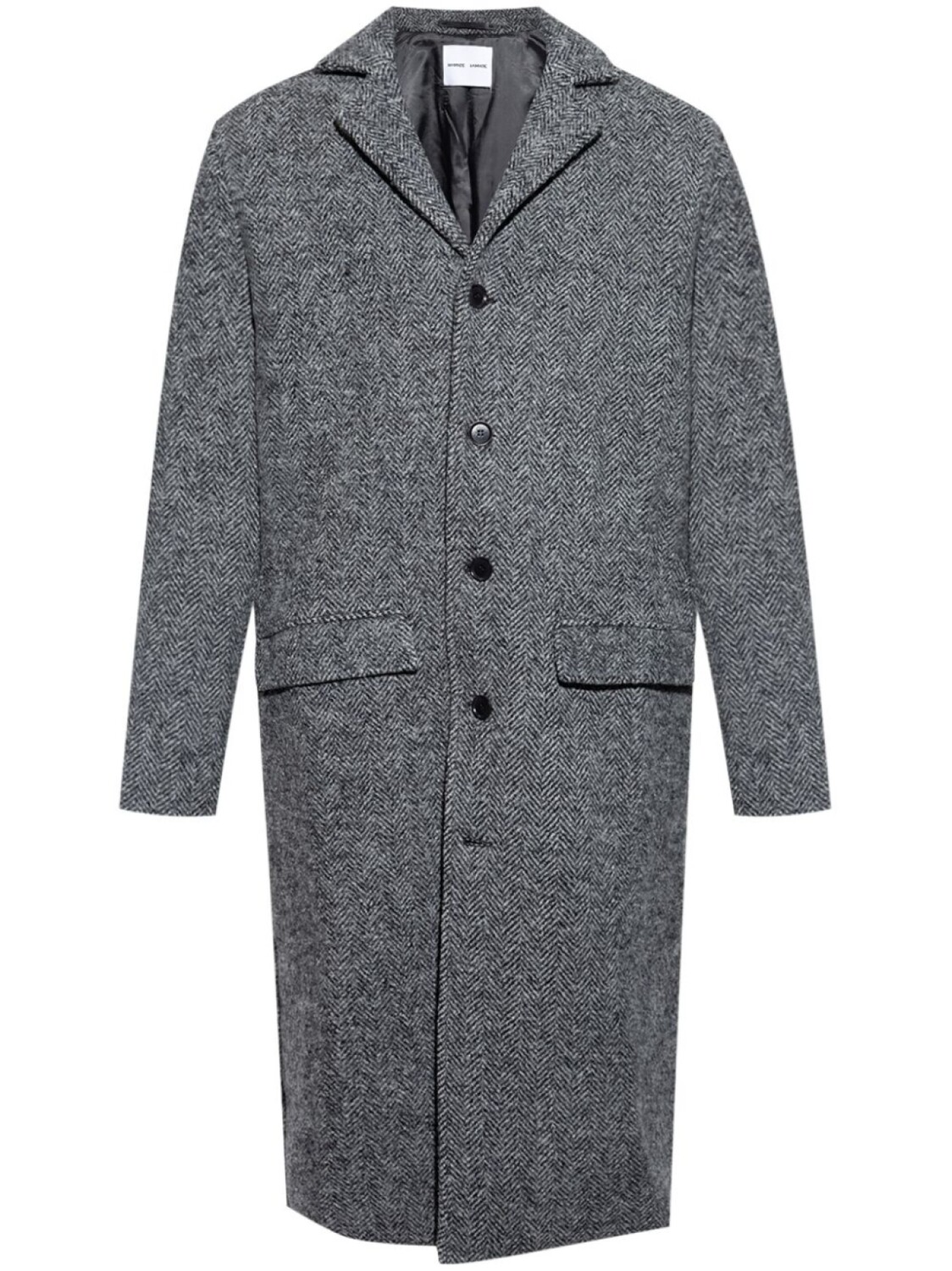 

Однобортное шерстяное пальто SAMSOE SAMSOE, серый