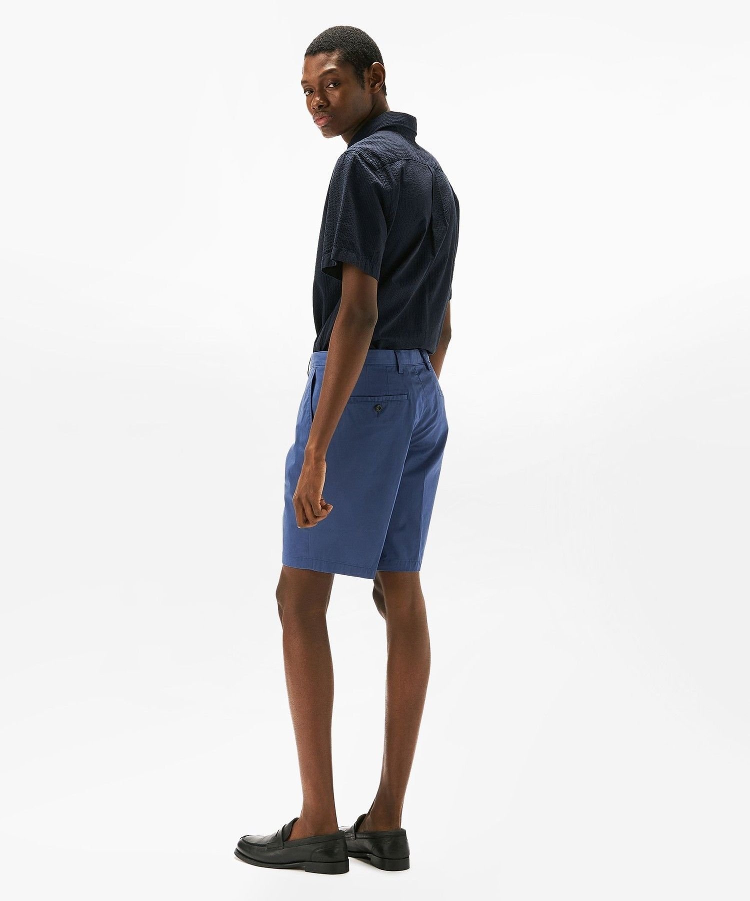 Шорты из хлопкового атласа TOMMY HILFIGER, Blue C4Y — фото 4