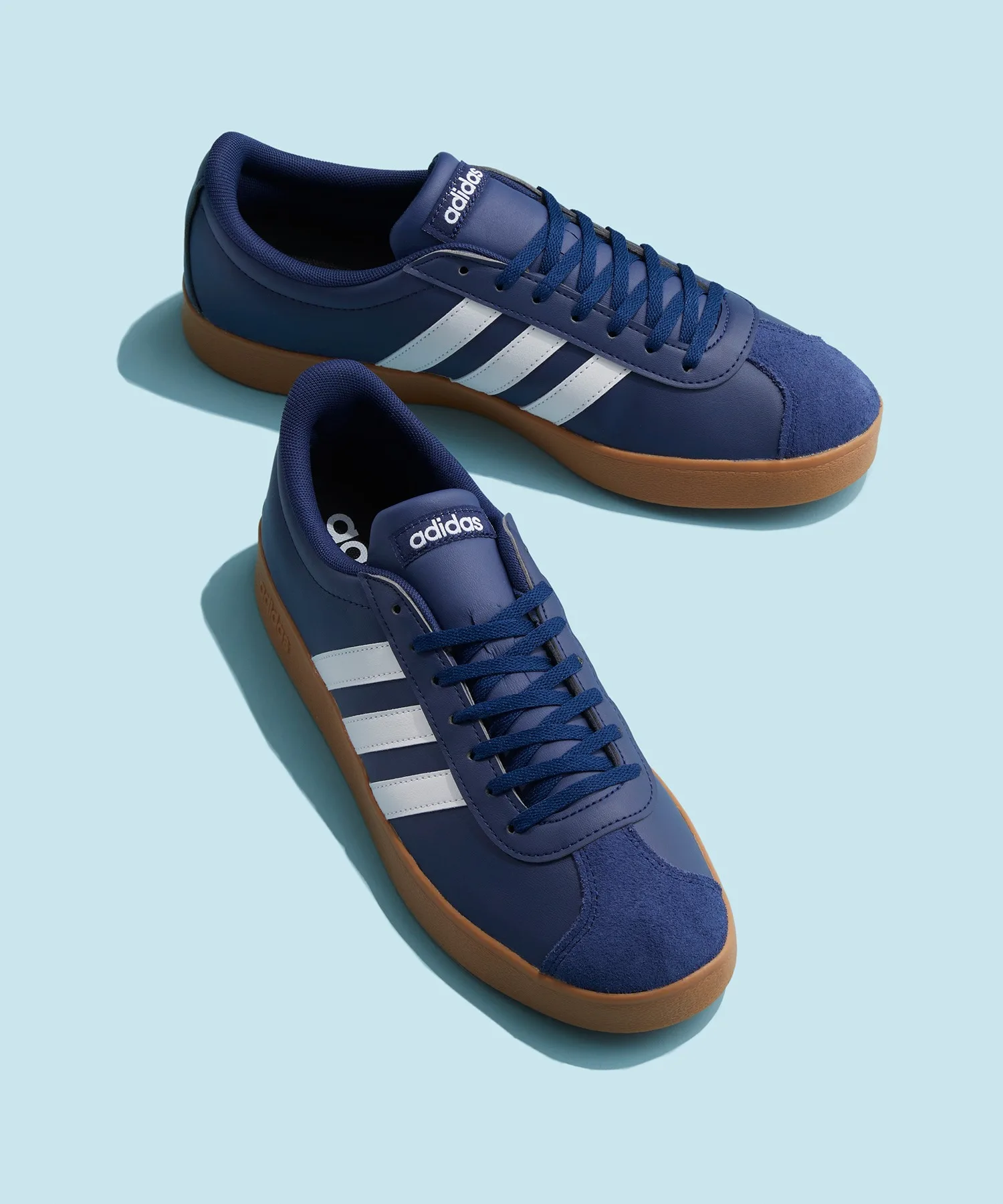 Кроссовки с резиновой подошвой VL COURT BASE adidas темно-синие