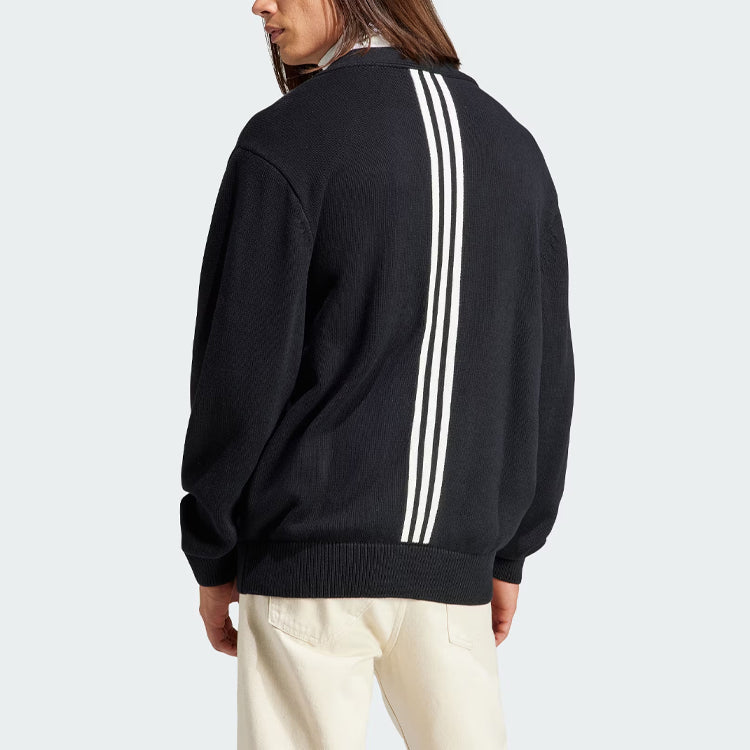 Кардиган adidas Originals Rifta Oversized Intarsia Cardigan 'Black' HZ0716, черный — фото 3