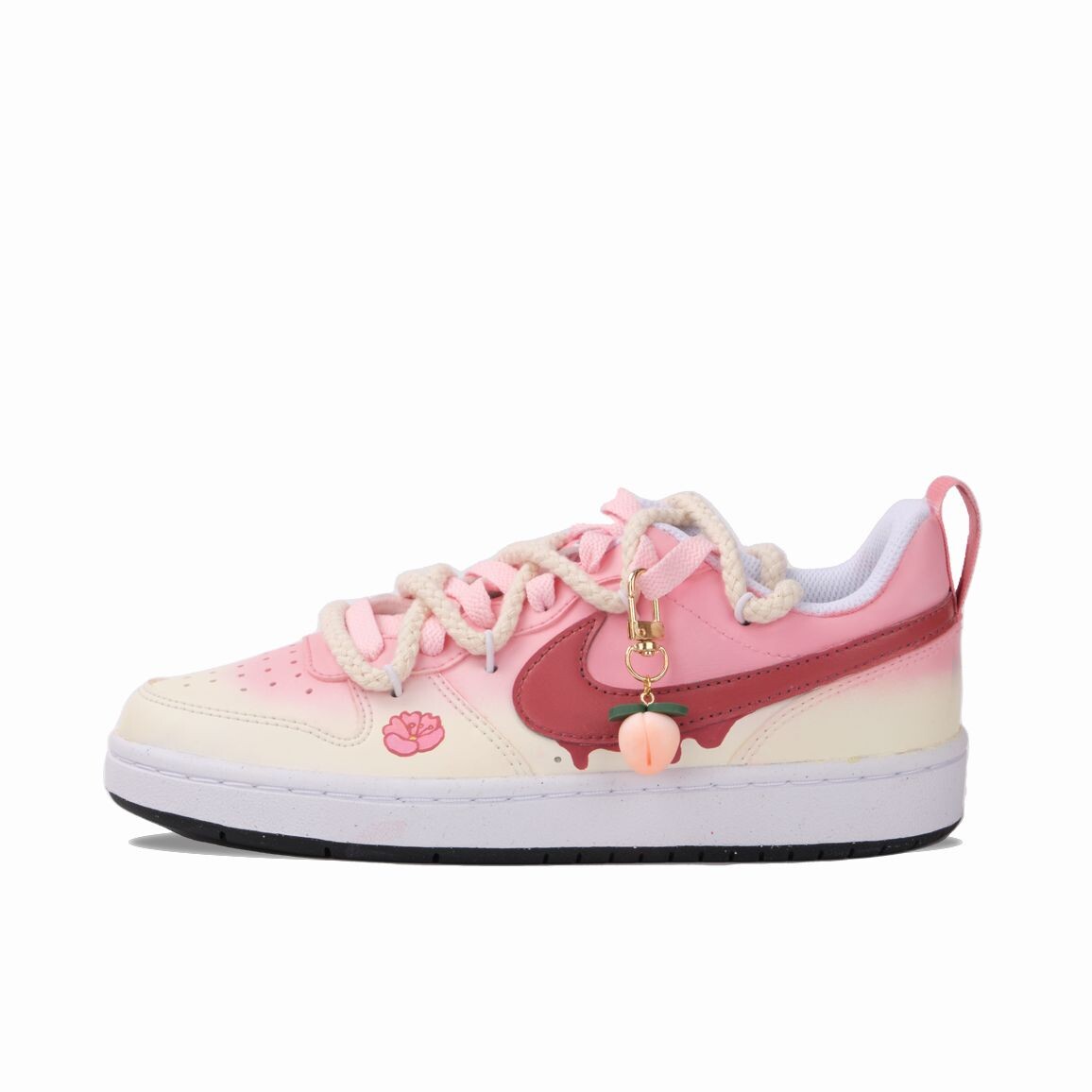 

Кроссовки Nike Court Borough Skateboarding Shoes Women's Low-top Beige/Pink, цвет Off White