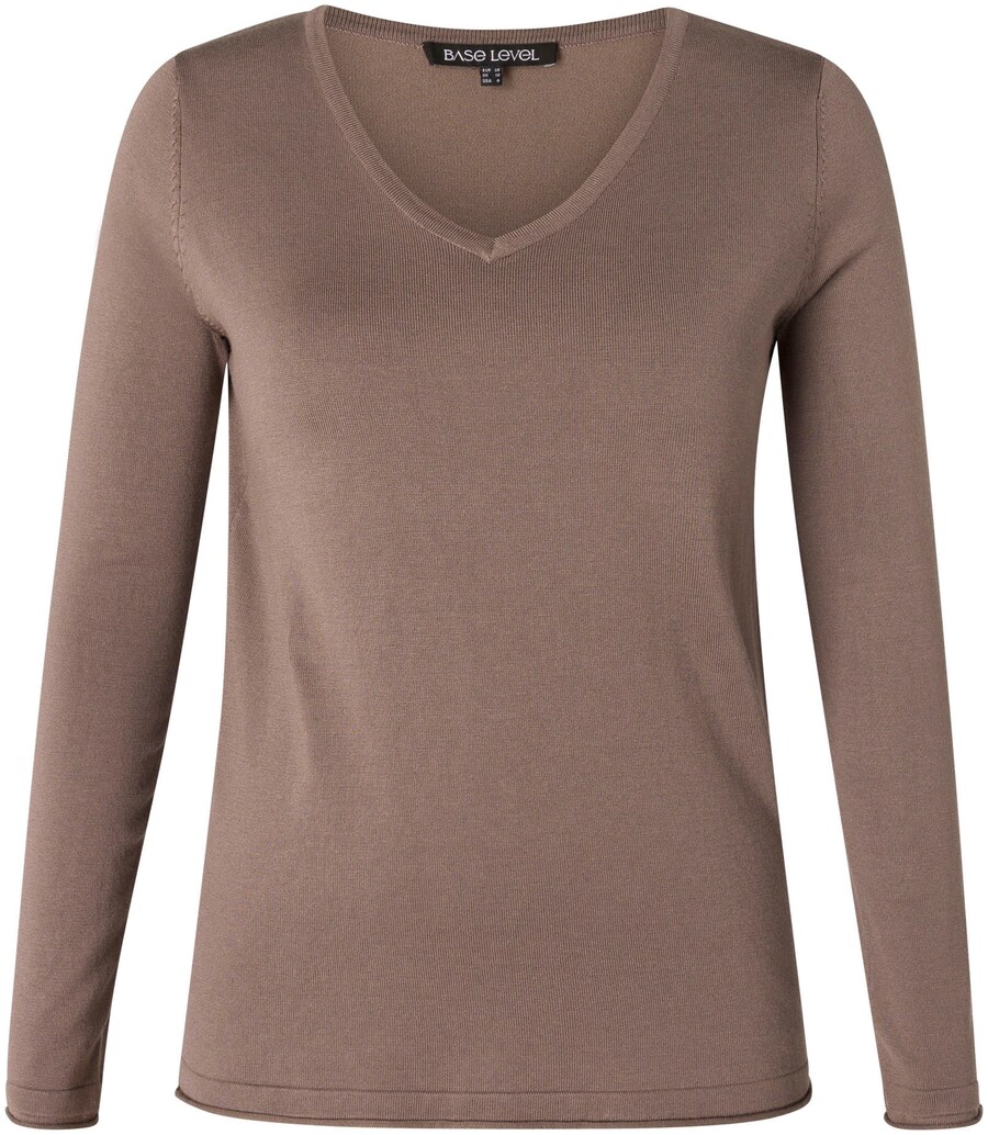 

Тонкий вязаный свитер BASE LEVEL CURVY Sweater, серо-коричневый