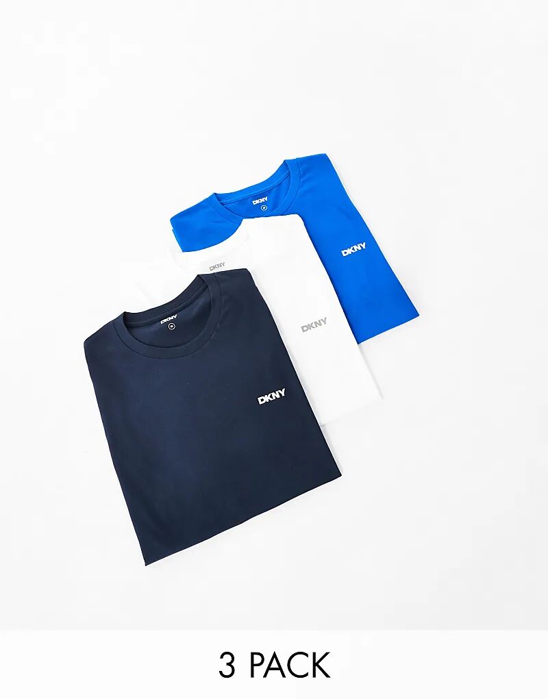 

Упаковка из 3 больших футболок темно-синего цвета DKNY