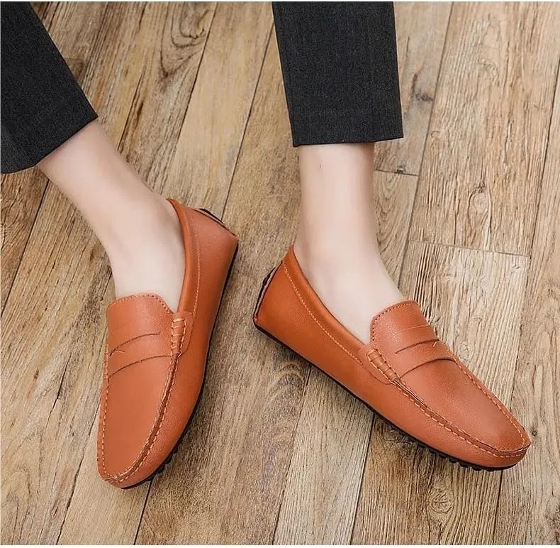 Лоферы мужские кожаные Classic Shoes Plus Size, коричневый UOPYNE — фото 2