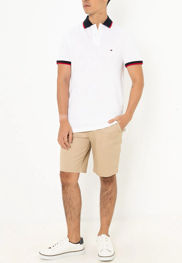 Поло, контрастный воротник и манжеты, Tommy Hilfiger, белый — фото 4