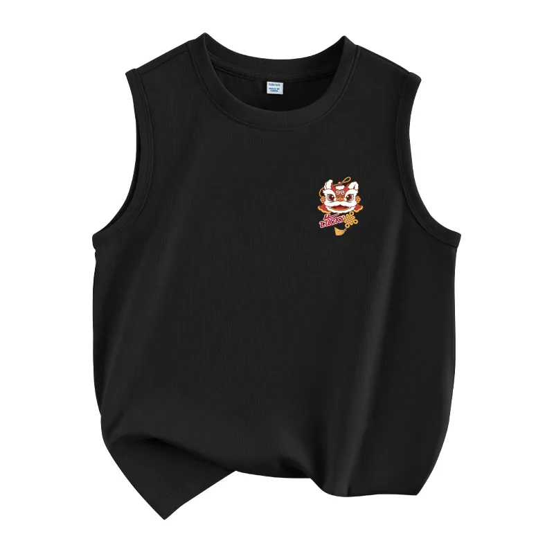 Детский топ и камисоль с круглым вырезом WARRIOR, Black/H Lucky Lion K