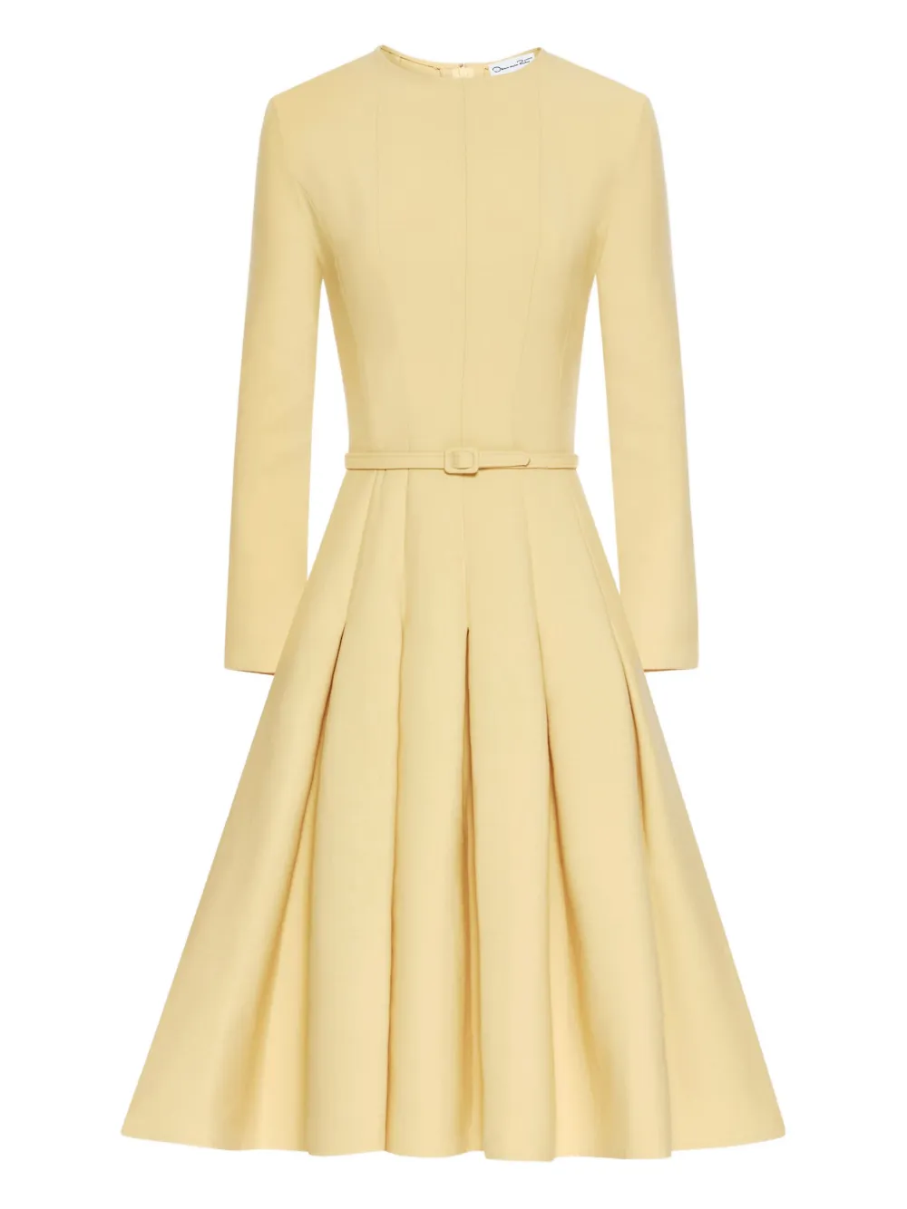 

Плиссированное платье с поясом Oscar de la Renta, желтый