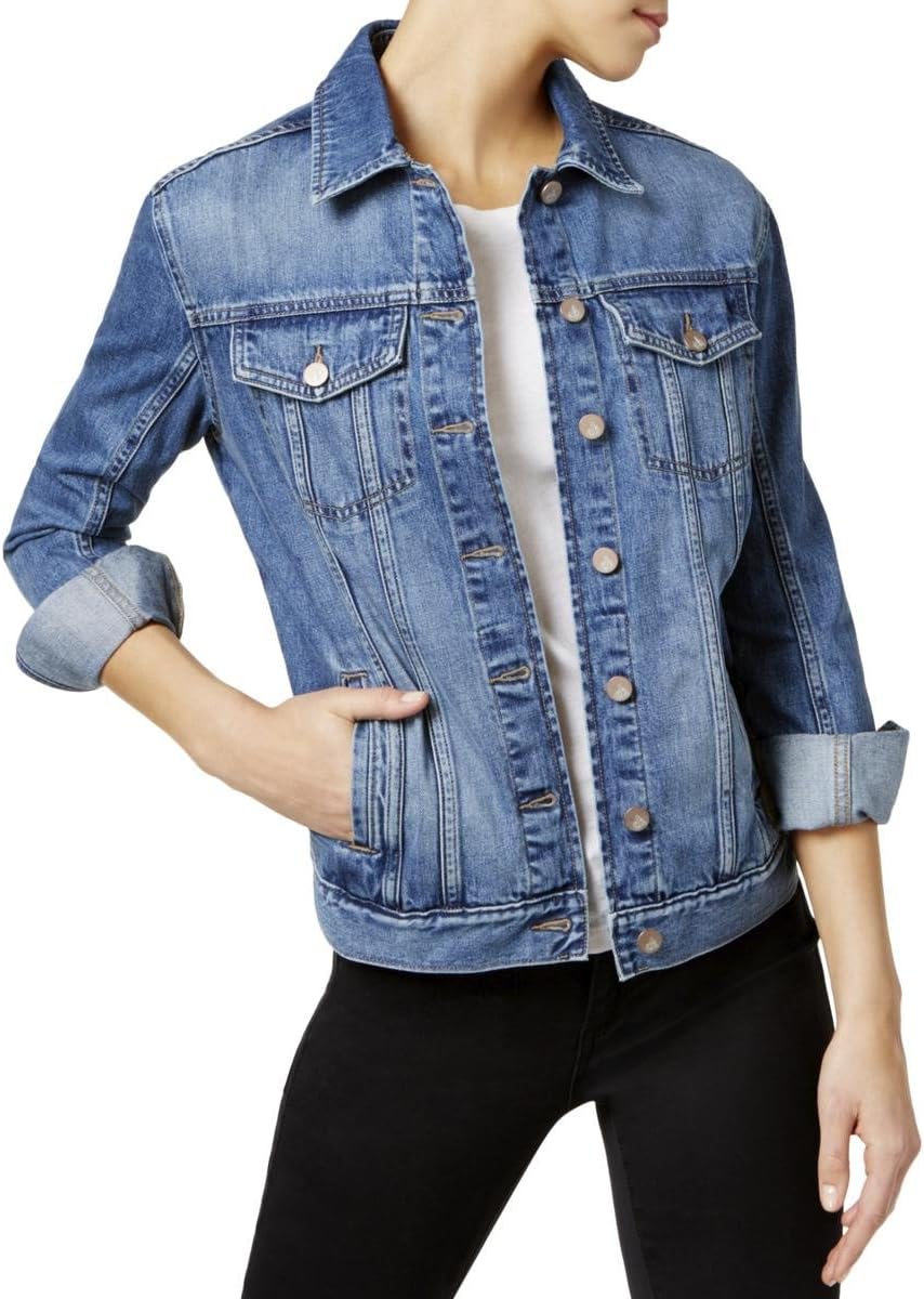 

Calvin Klein Jeans Женская удлиненная кроп-куртка в стиле бойфренд, Indigo Vintage