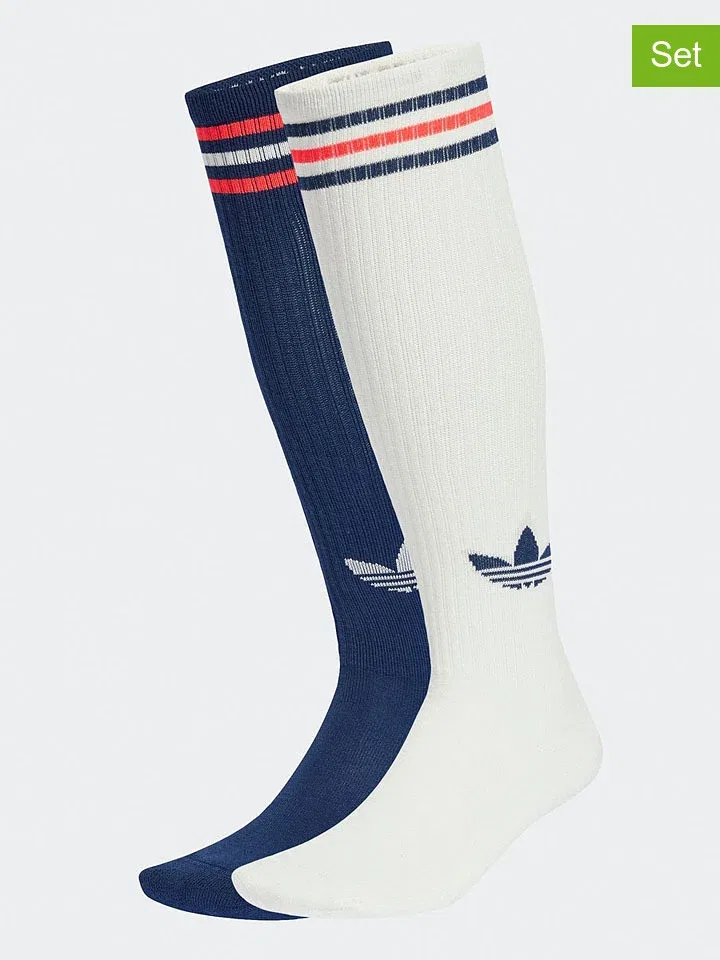 Носки спортивные, набор 2 пары, Adidas, кремовый/темно-синий