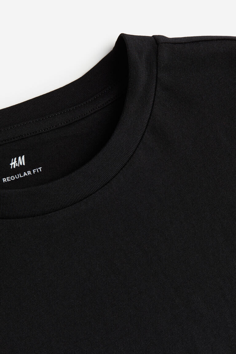 Комплект из трех футболок стандартного кроя H&M, черный — фото 2