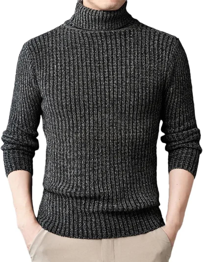 

Мужской свитер с высоким воротником и длинными рукавами