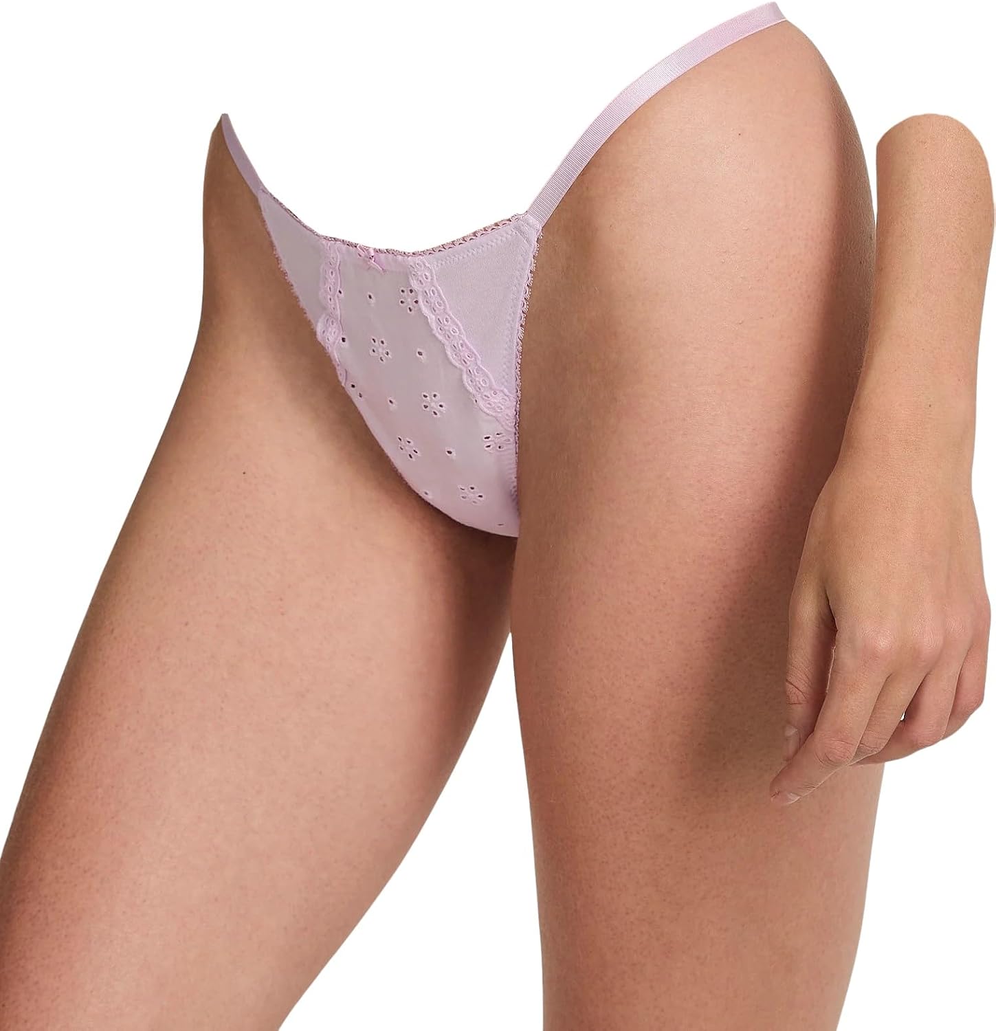 Victoria's Stretch Cotton Eyelet V-String Трусики, цвет Purple New Victoria's Secret — фото 4