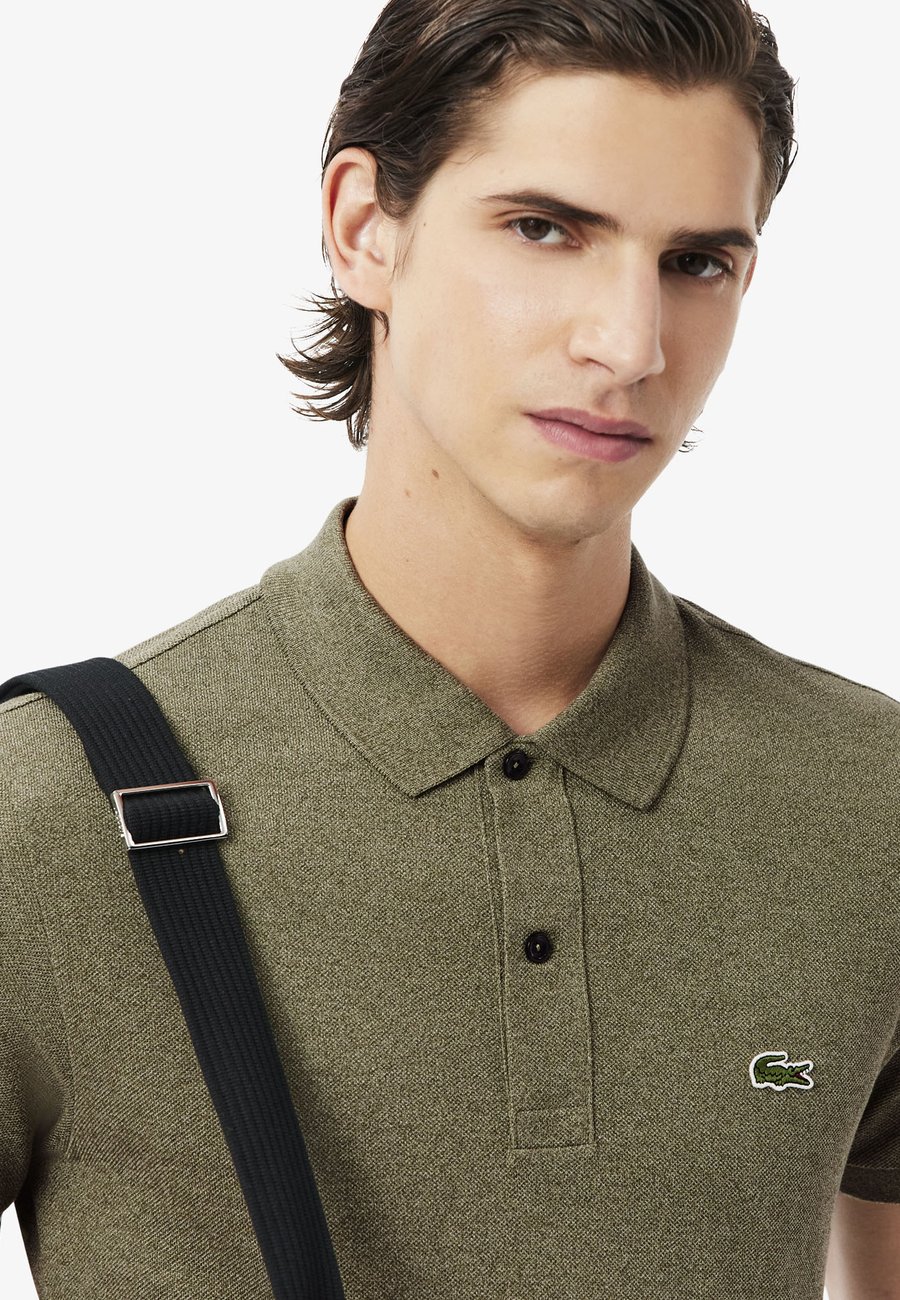 Рубашка поло Lacoste Polo shirt, облегающая, Vert Chiné-Bi/Mottled Light Green — фото 4