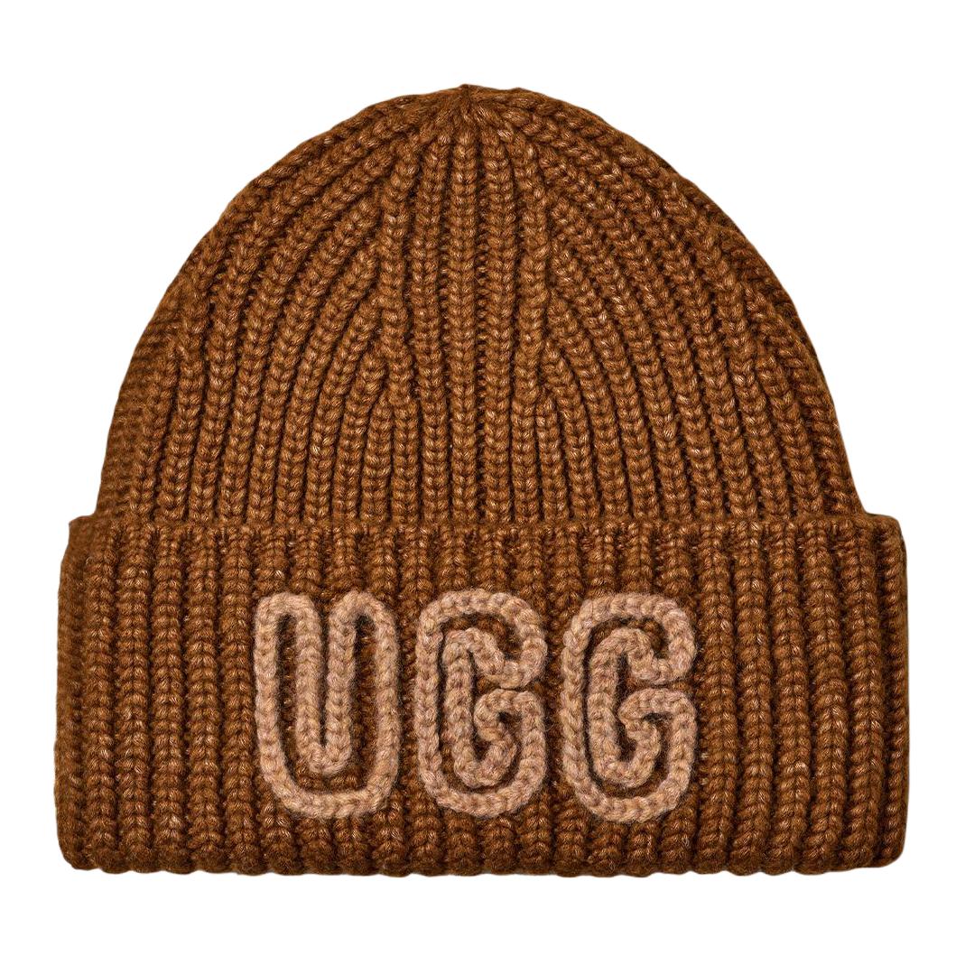 

UGG Акриловая женская шапка-бини Техас коричневый/черный/охровый зеленый, Dirk Brown