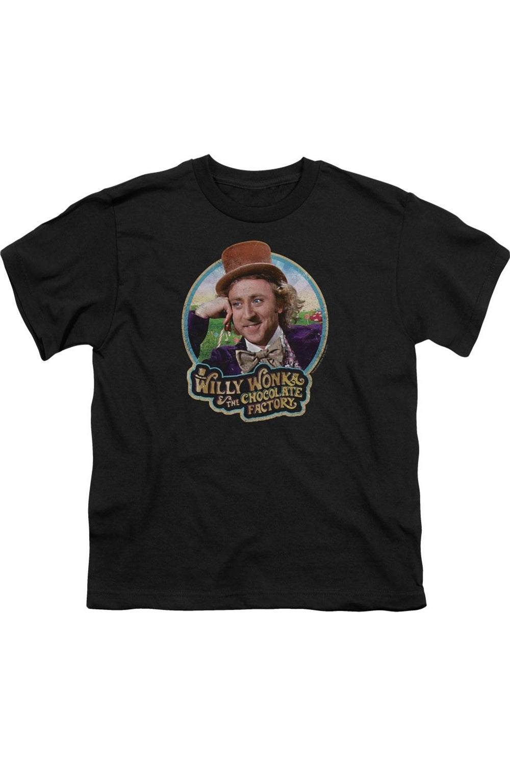 

Футболка детская с коротким рукавом "Willy Wonka And The Chocolate Factory Its Scrumdiddlyumptious" Gildan, черный