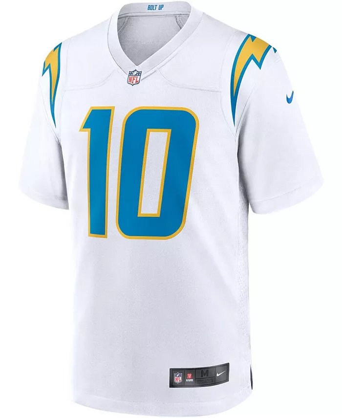 Мужская альтернативная игровая футболка Джастина Герберта Los Angeles Chargers Nike, белый — фото 2