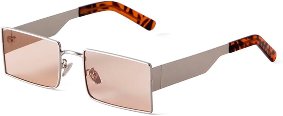 

Винтажные панк-солнцезащитные очки прямоугольной формы для мужчин и женщин, модные ретро-очки в стиле стимпанк с металлическим покрытием и защитой от ультрафиолета UV400 HVTVTLA, C3