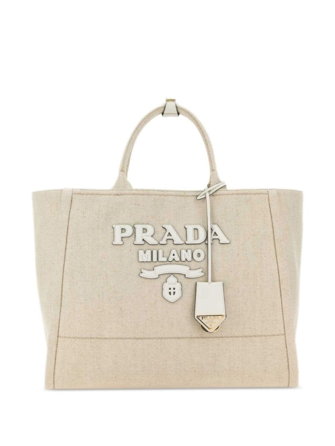 

Холщовая сумка-тоут Prada, нейтральный цвет