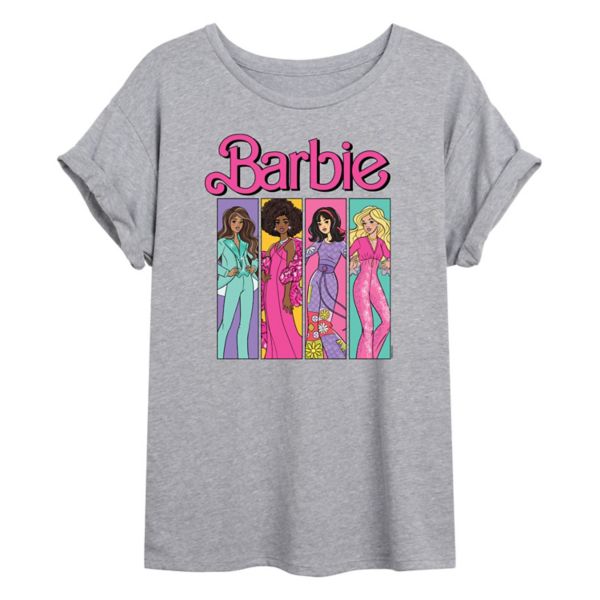 

Оверсайз футболка в стиле 70-х для подростков Barbie, серый