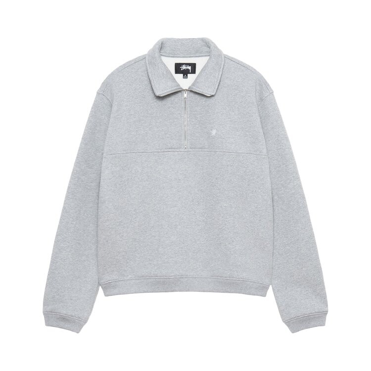 

Флис Stussy Fleece Zip Mockneck, цвет Grey Heather