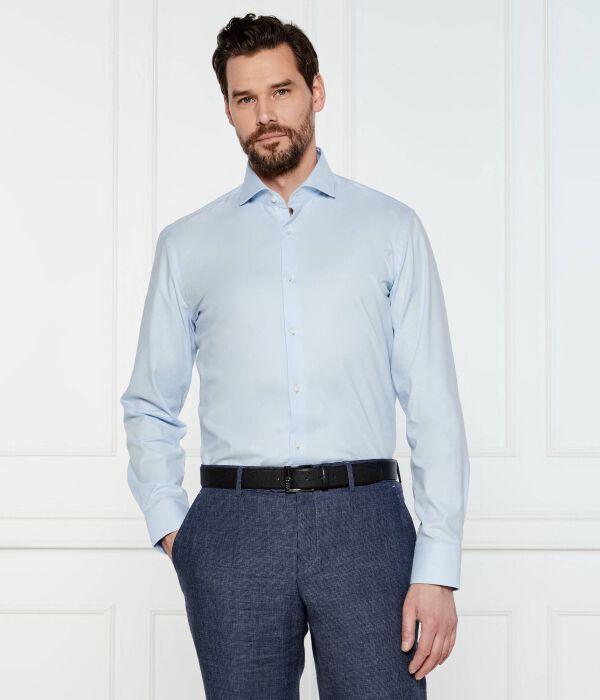 

Рубашка h-моток-распространение-c1-222 Slim fit Boss, синий
