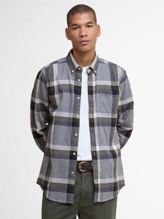 

Фолли хлопковая рубашка приталенного кроя в клетку Barbour, Grey Multi