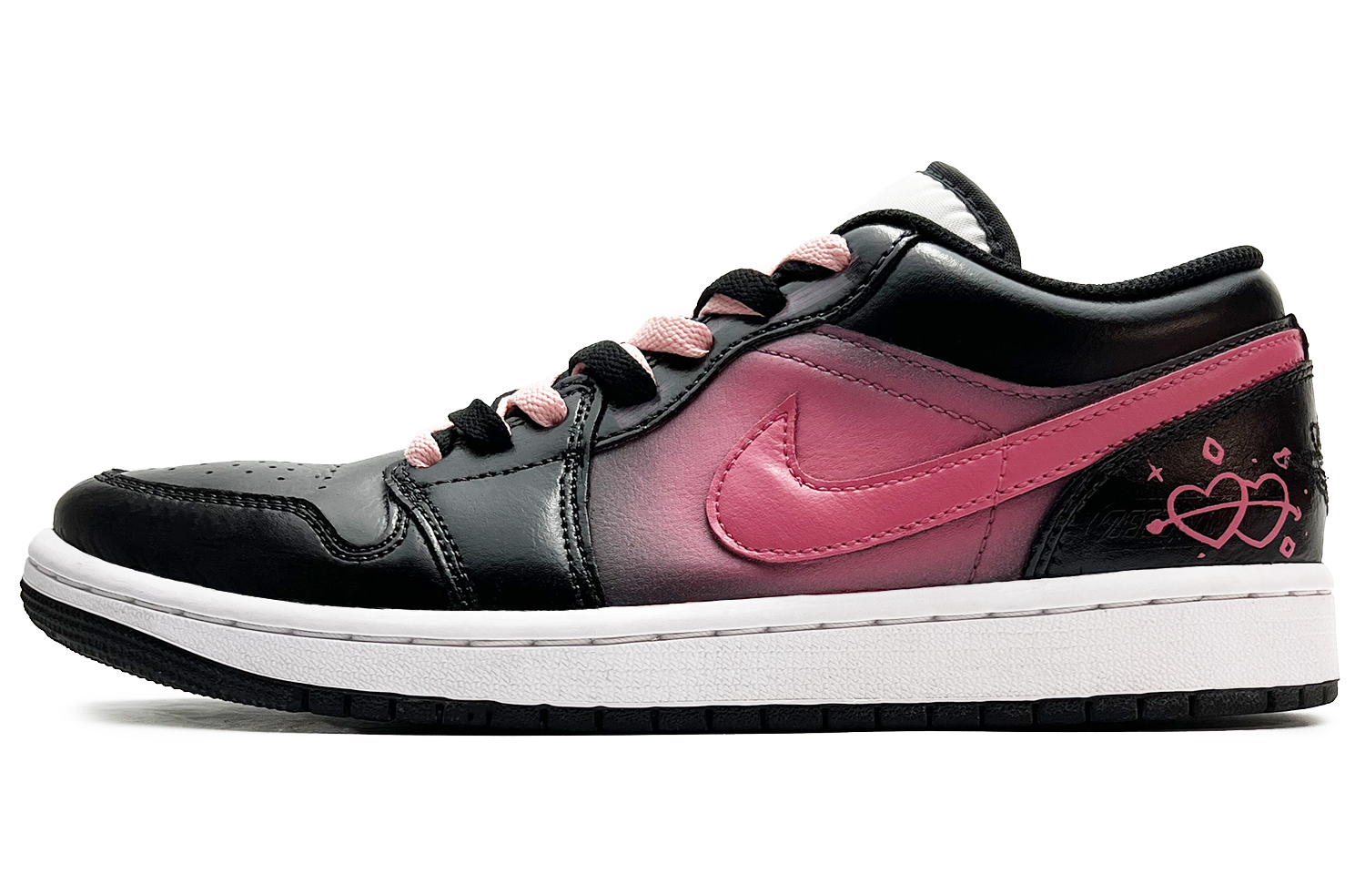 

Jordan Air 1 Противоскользящие и износостойкие легкие низкие винтажные баскетбольные кроссовки мужские черные розовые