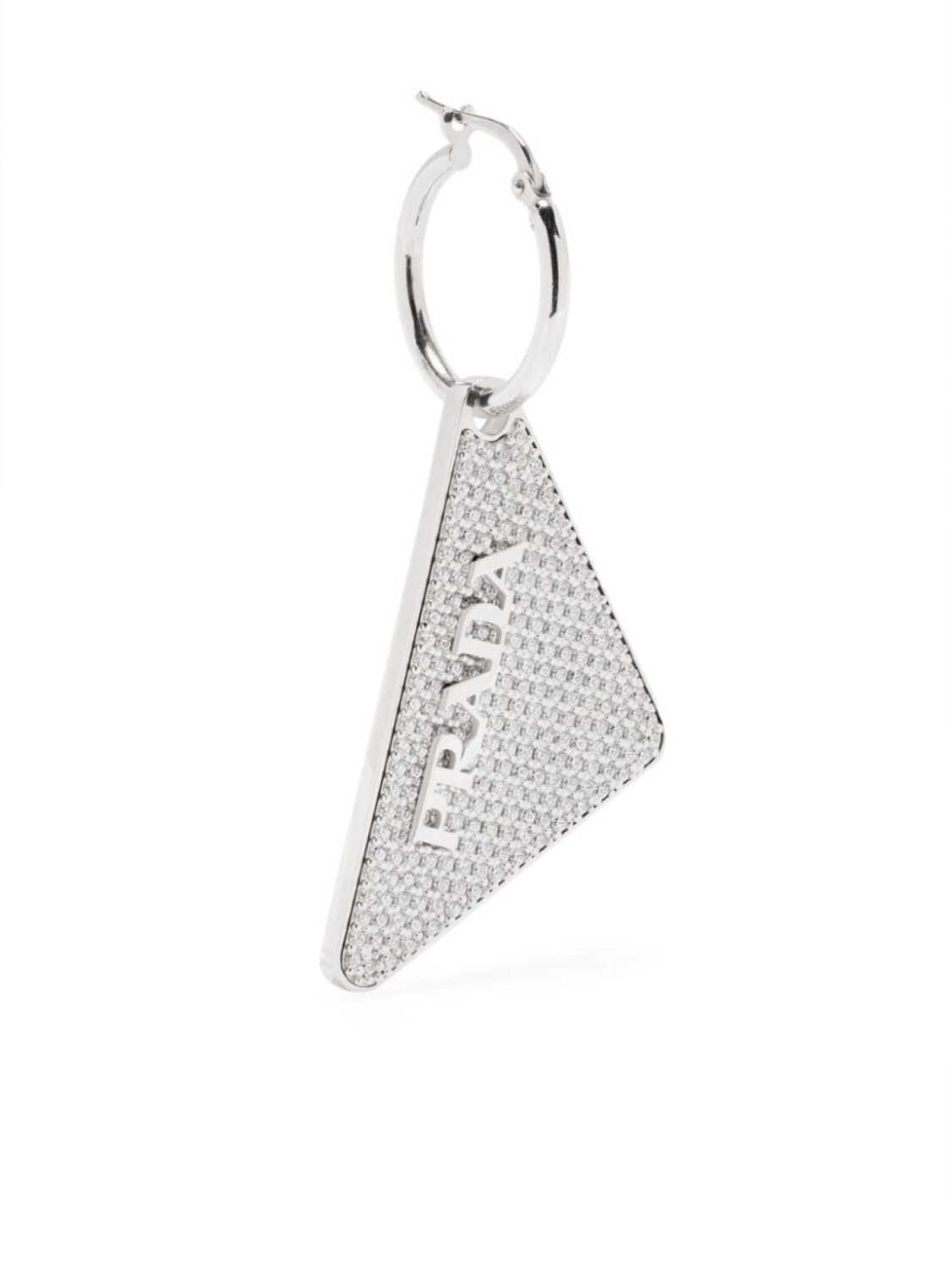 

Серьга с логотипом Prada, серебряный