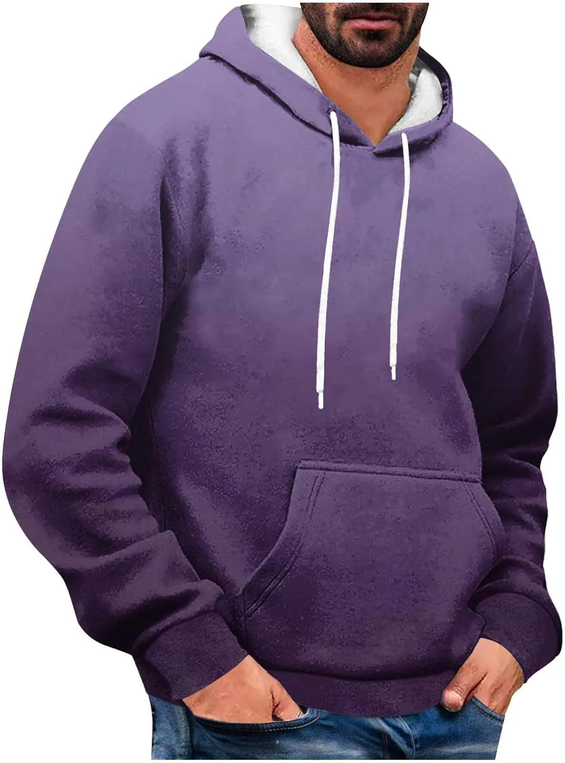 

Трендовая худи с градиентом для мужчин, с длинными рукавами и карманом Mrmaere