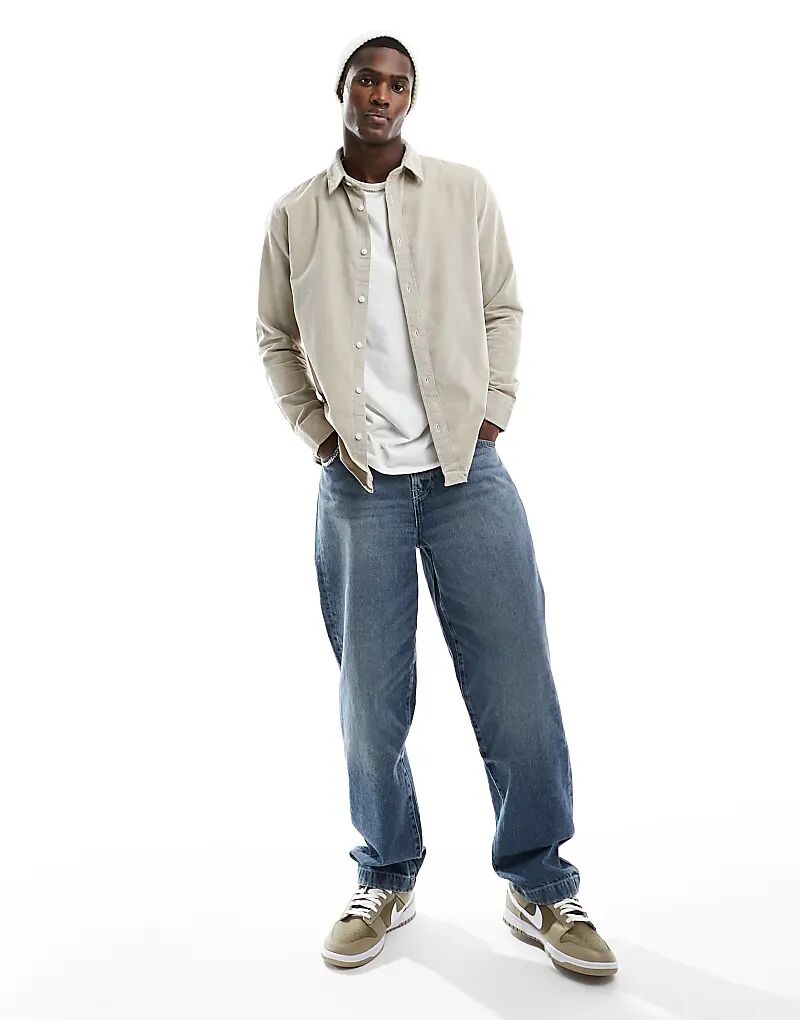 

Selected вельветовая рубашка бежевого цвета